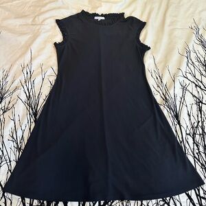 Annalee + Hope black ruffle shift A-line dress, lightweight, size large